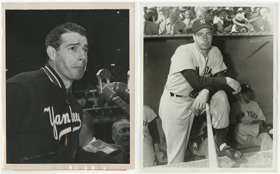Lot of 2 Joe DiMaggio Original Photos - 1 From Joe DiMaggio Day;1 Team Issued Photo